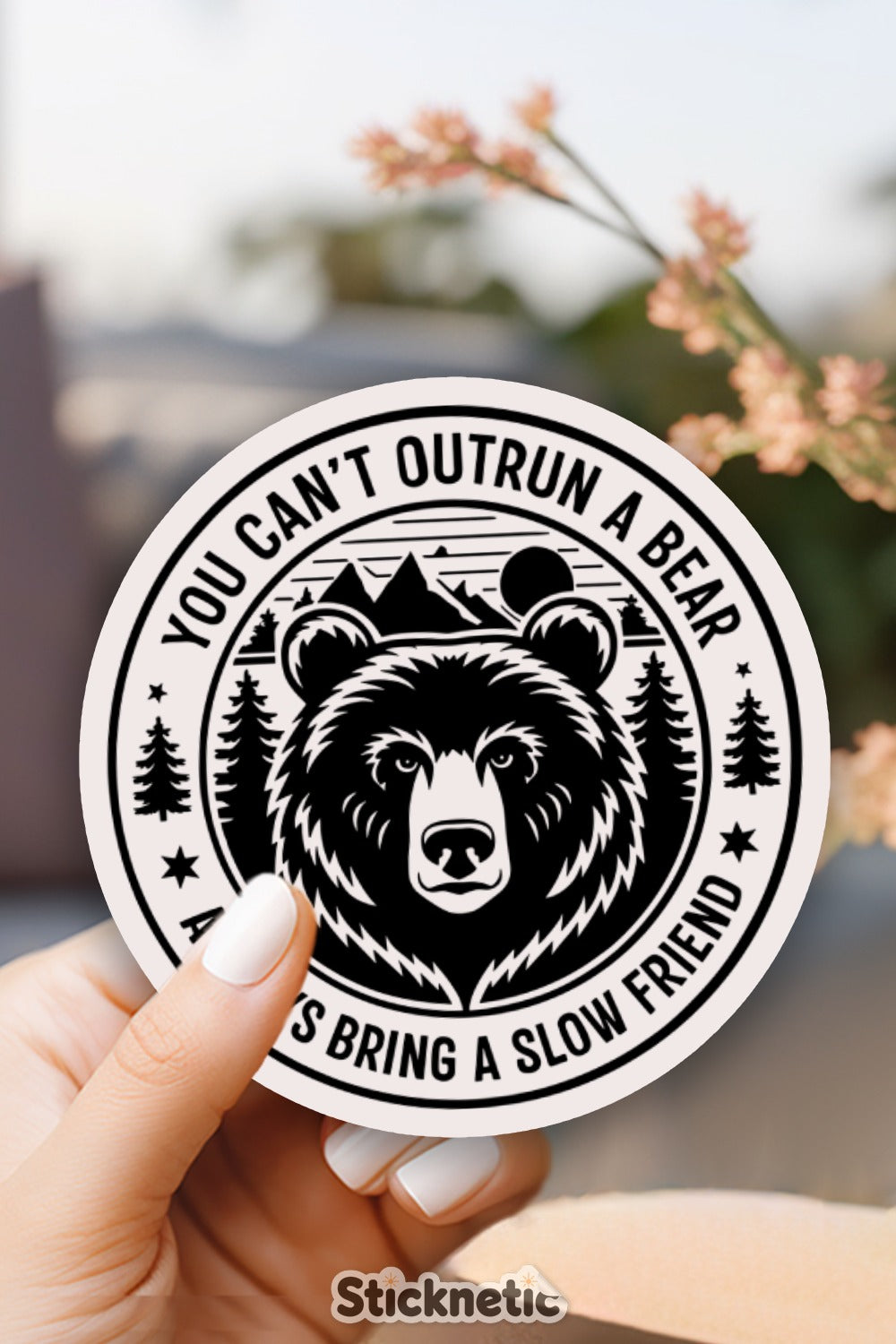 You Can't Outrun A Bear Funny Sticker product
