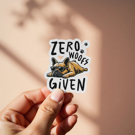 Zero Woofs Given Dog with Sunglasses Sticker product