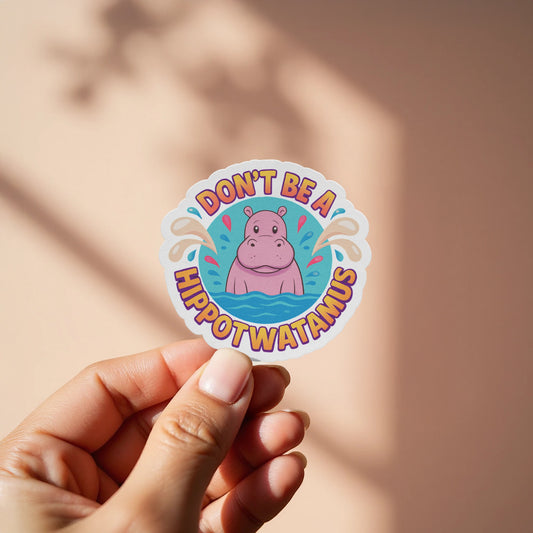 Don't Be A Hippotwatamus Motivational Sticker product type