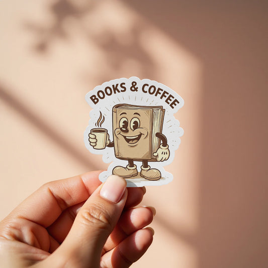 Books and Coffee Sticker Graphic with Unique Design product