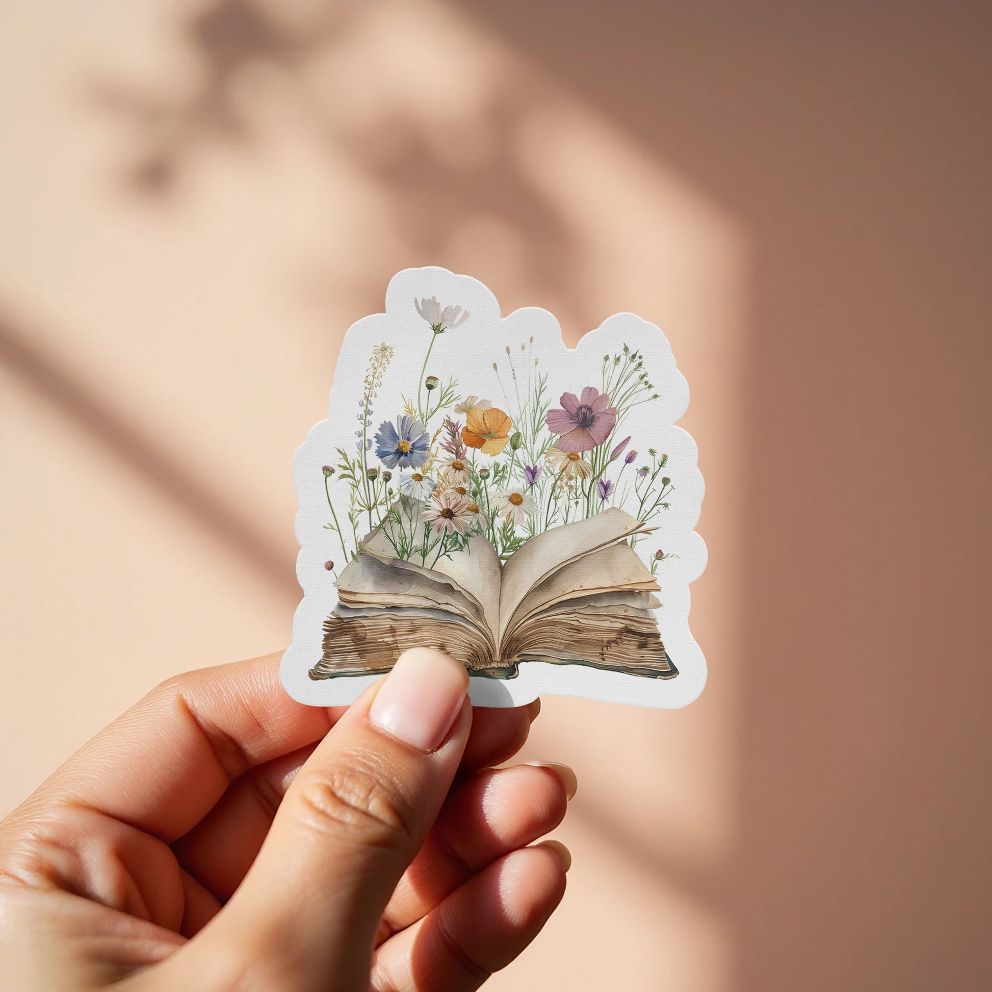 Open Book with Flowers Unique Sticker product type