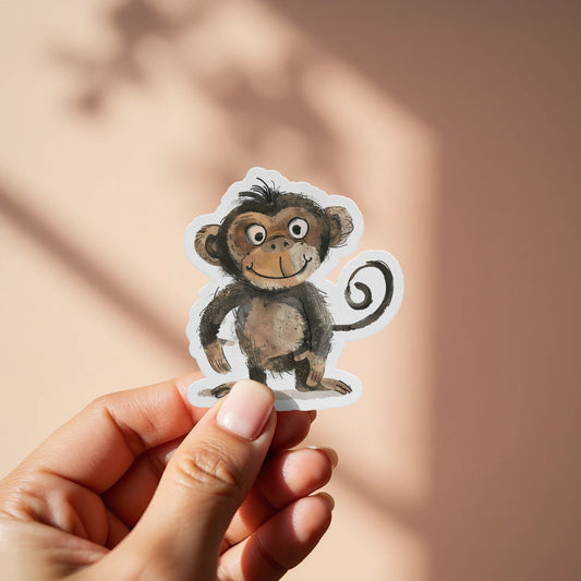 Cute Smiling Cartoon Monkey Sticker product type