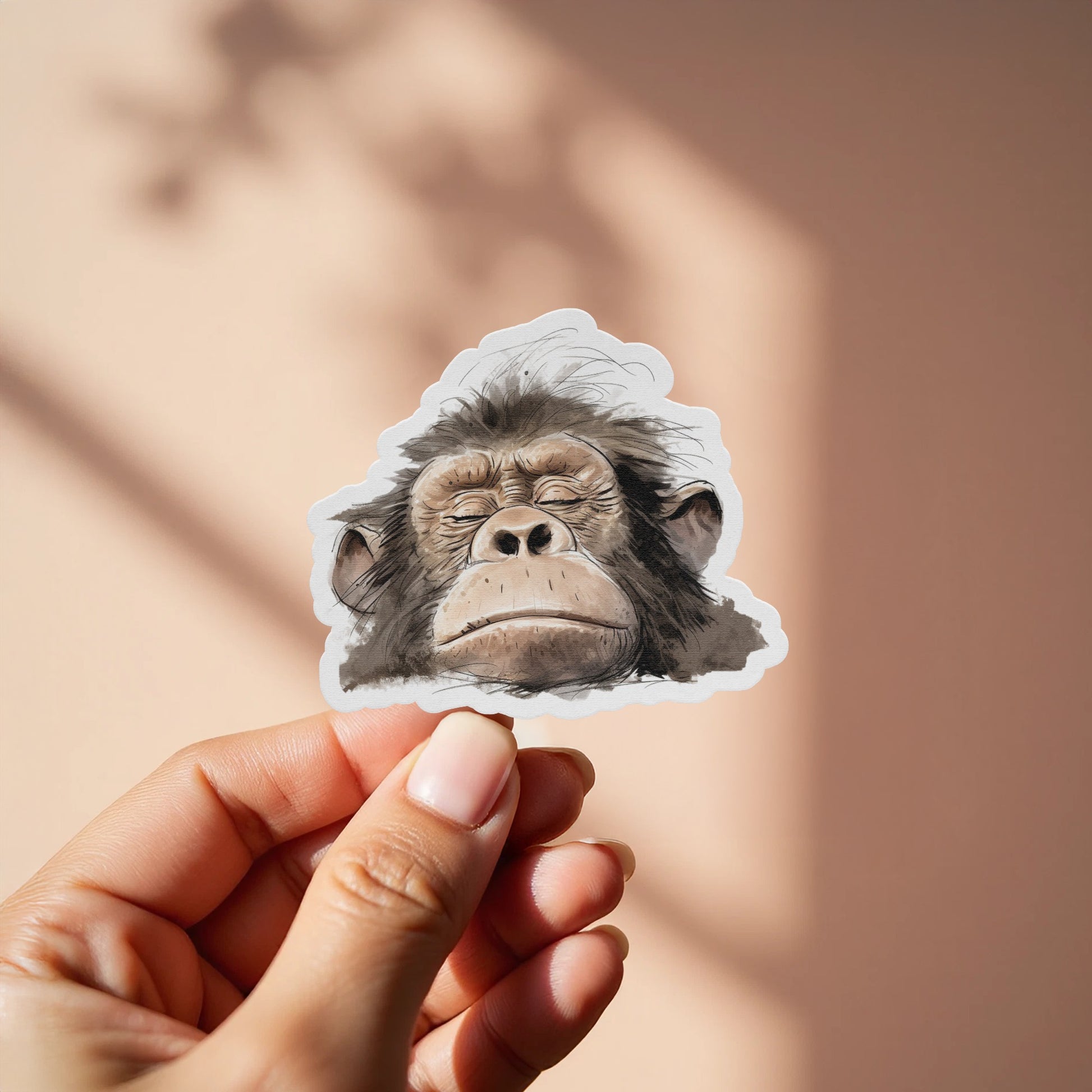 Peaceful Chimpanzee Face Sticker product