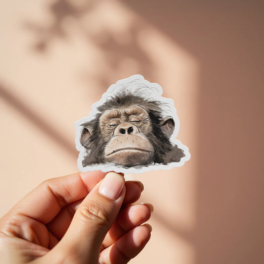 Peaceful Chimpanzee Face Sticker product