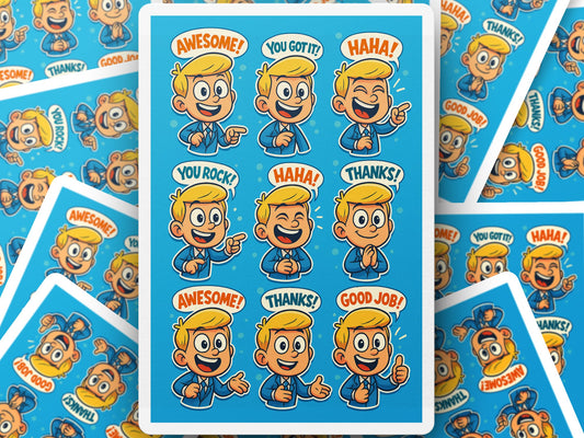 Cartoon Sticker Sheet, Colorful Reward Stickers for Kids, Encouragement Phrases, Classroom Teacher Supplies, Fun Positive Messages