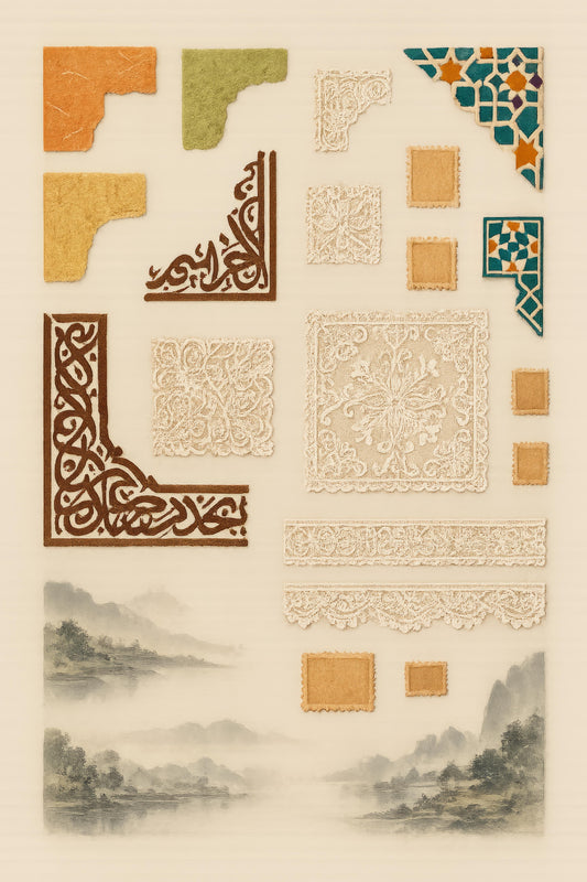 Vintage-Inspired Decorative Paper Crafts, Assorted Textures and Patterns, Scrapbooking Supplies