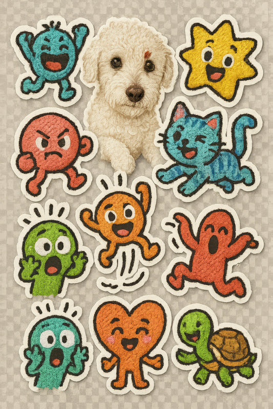 Colorful Cartoon Animal Patches, Embroidered Cute Dog, Cat, Monkey Sticker Appliques for Kids