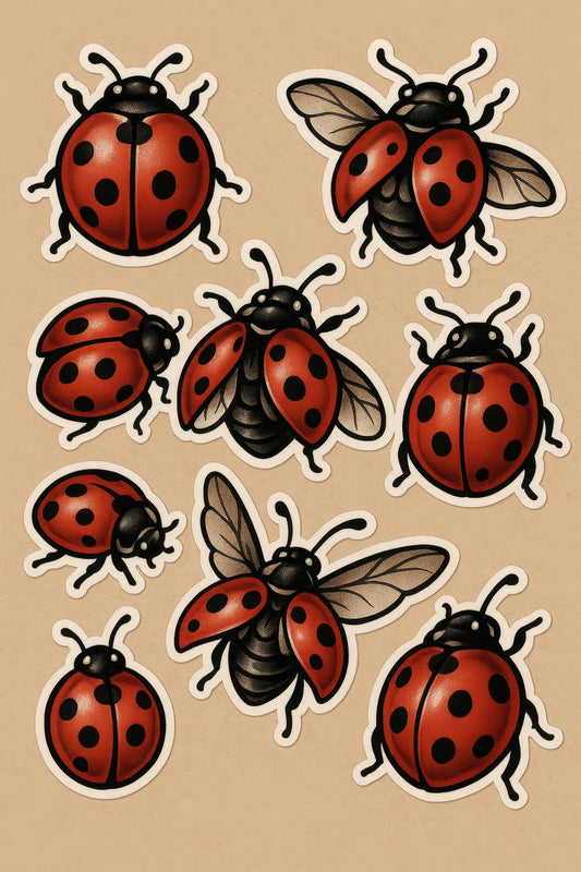 Ladybug and Bee Stickers, Cute Insect Decals, Waterproof Vinyl, Kids Craft Supplies, Planner Accessories, Nature-Themed Party Favors