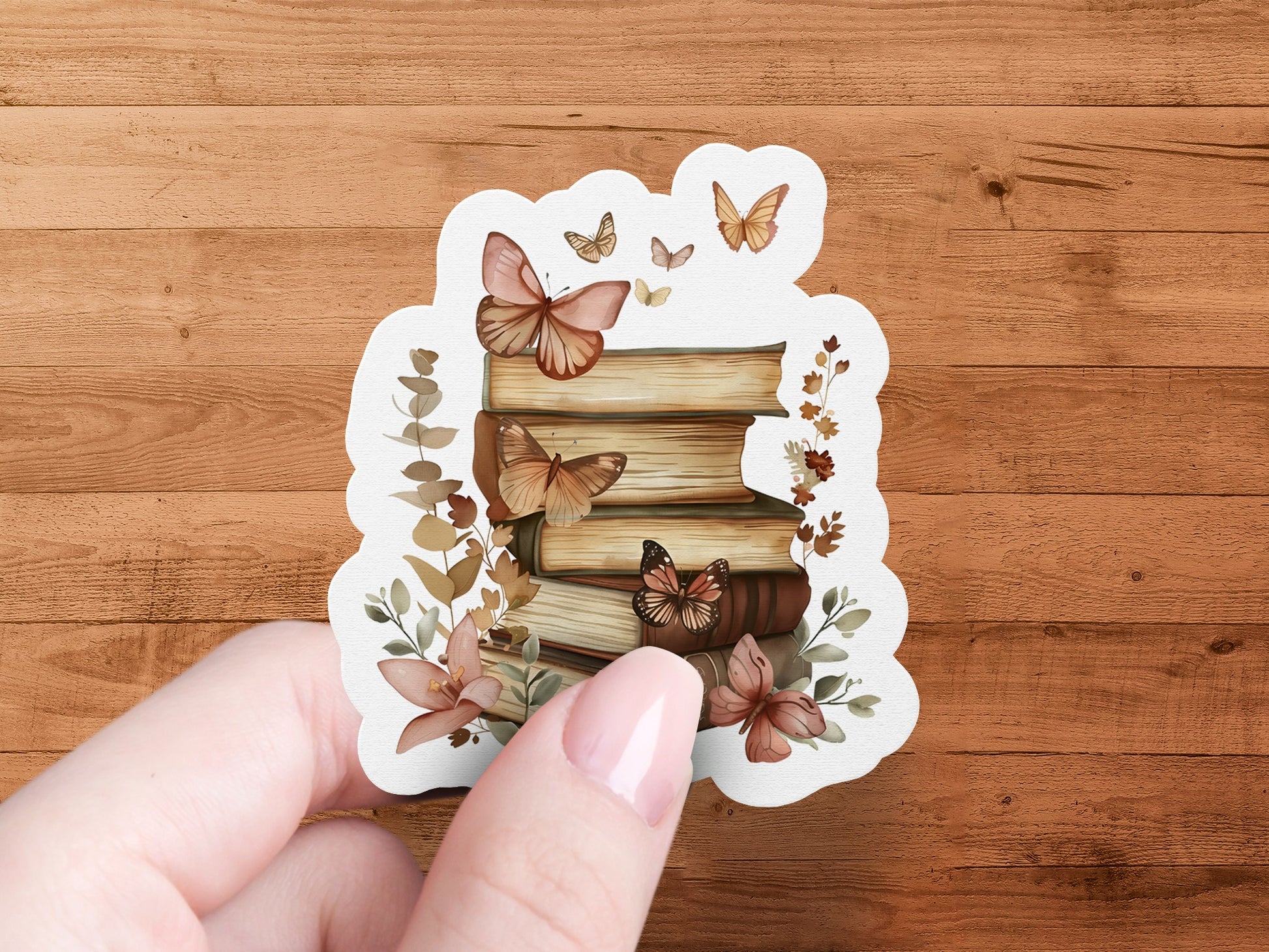Butterfly and Books Design Sticker product