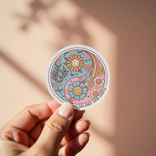 Balance Over Hustle Floral Sticker product type