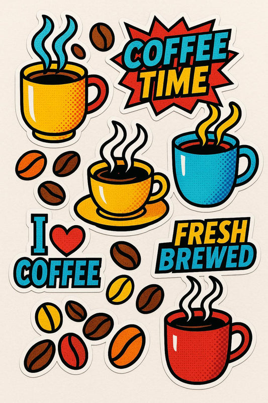 Coffee Time Vintage Poster, Retro Coffee Cup Art, Fresh Brewed Kitchen Decor, I Love Coffee Wall Print