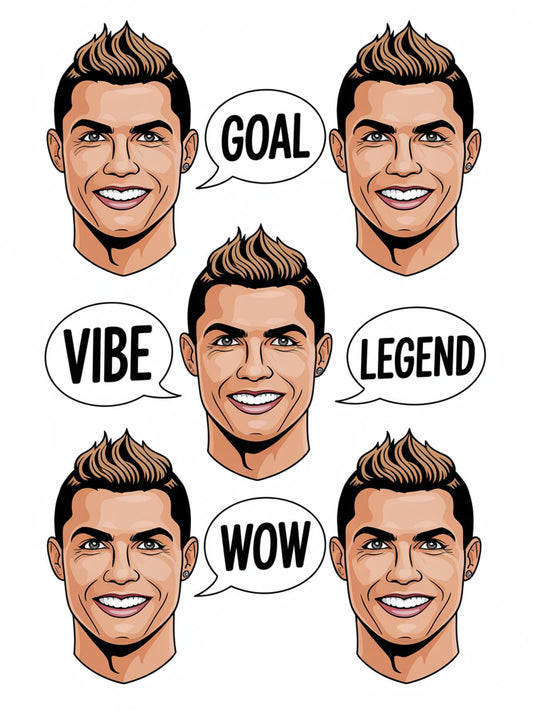 Cristiano Ronaldo Inspired Art Prints, Soccer Legend, Motivational Quotes, Wall Decor Set