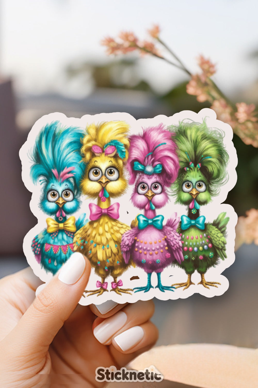 Colorful Quirky Bird Friends Sticker product