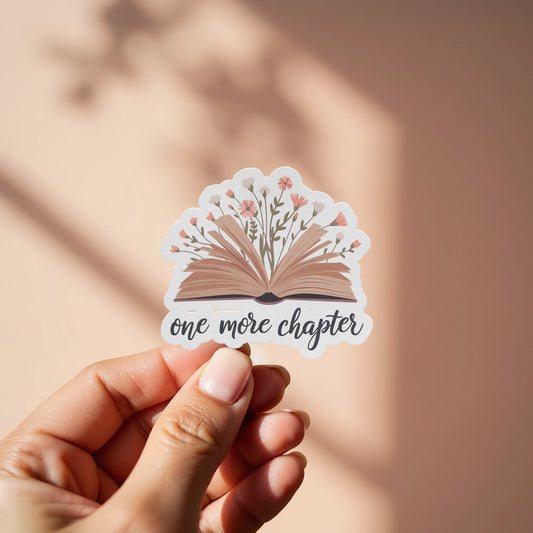 One More Chapter Open Book Design Sticker product