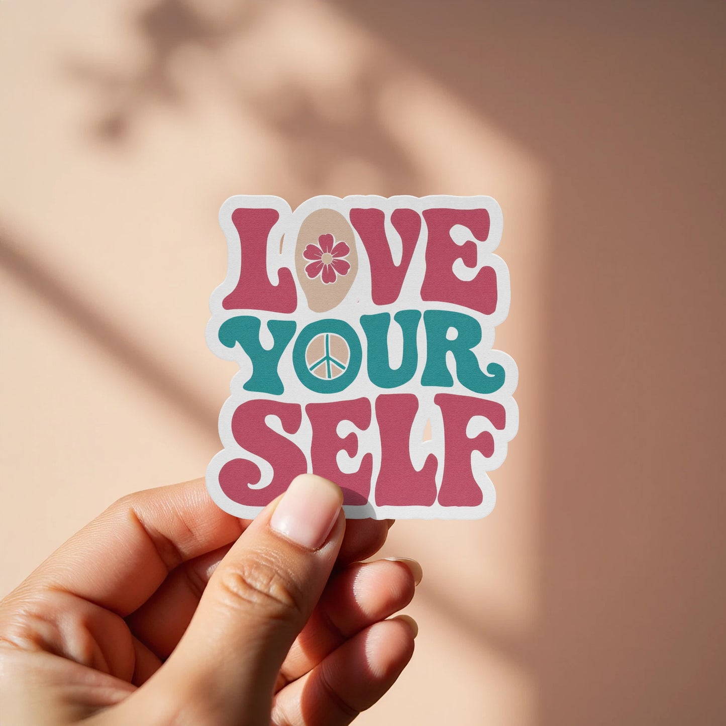 Love Yourself Motivational Peace Sign Sticker product type