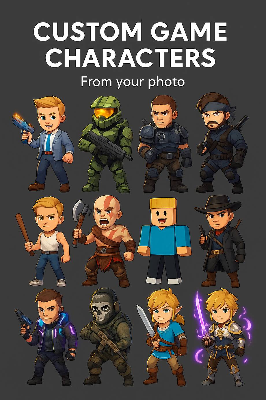 Custom Game Character Portrait – Turn Your Photo into a Game Hero