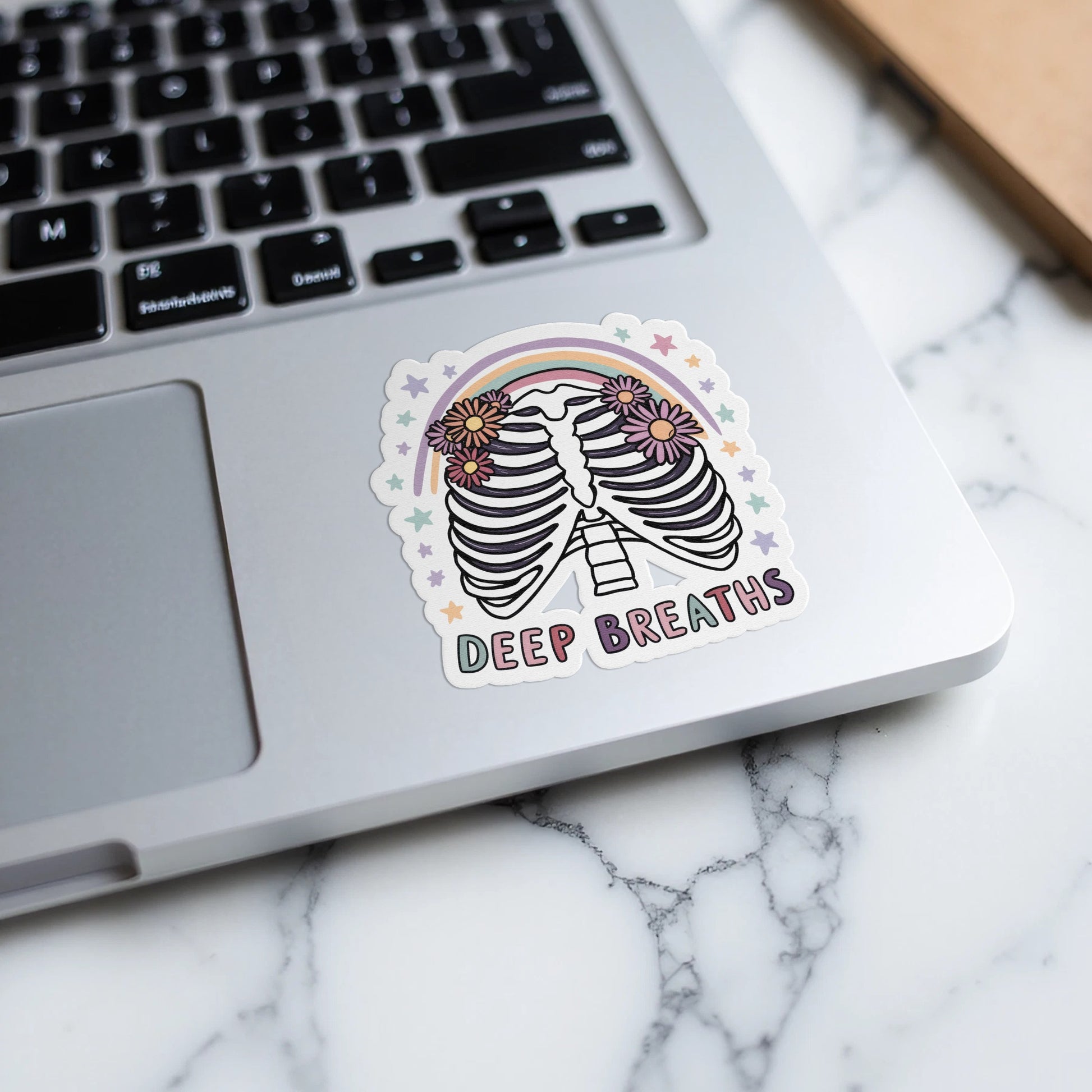 Deep Breaths Rainbow Ribcage Sticker product type