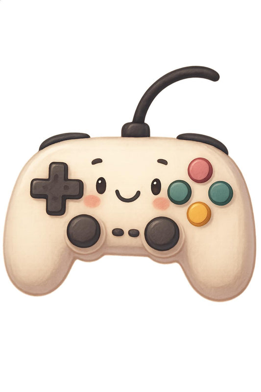 Cute Kawaii Gaming Controller Sticker, Smiling Gamepad Decal, Adorable Video Game Accessories, Gift for Gamers