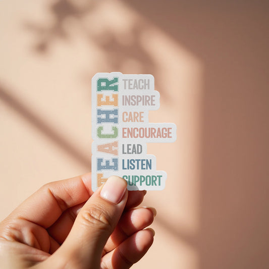 Inspirational Multicolor Teacher Words Sticker product