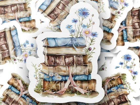 Beautiful Vintage Book Stack Sticker product