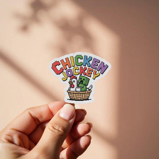 Colorful Chicken Jockey Theme Fun Collectible Sticker product type