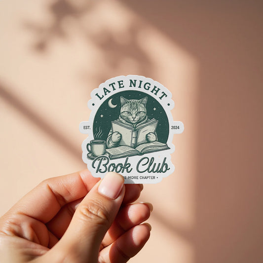 Late Night Book Club Sticker perfect for any book lover product type
