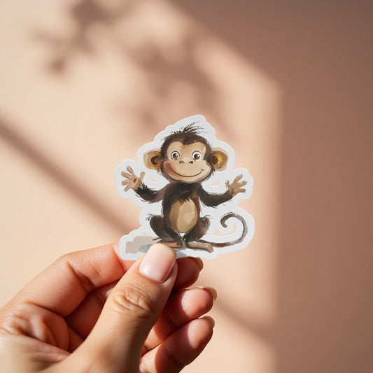 Cute Cartoon Monkey Sticker for Kids Fun product