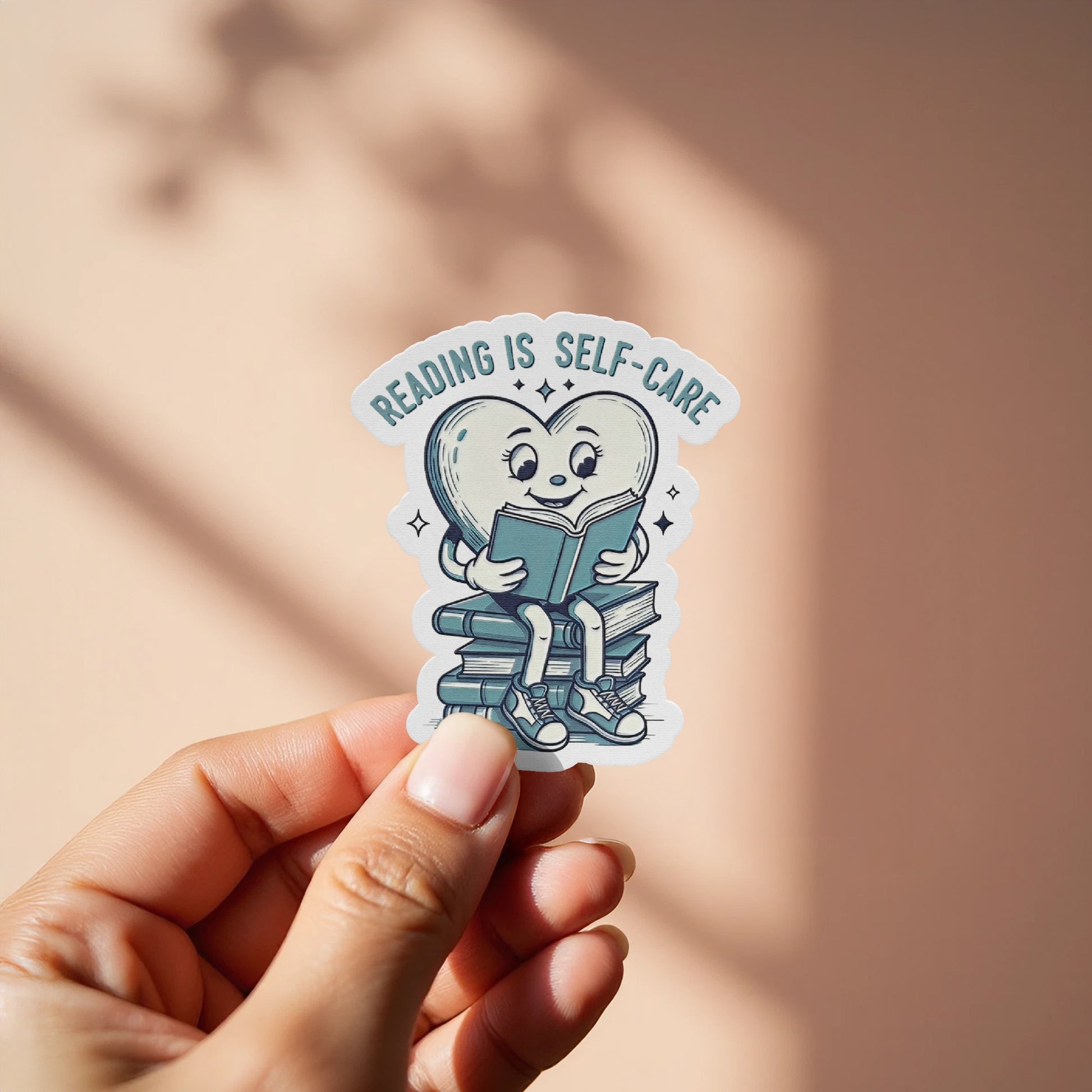 Reading is Self-Care Heart on Books Sticker product