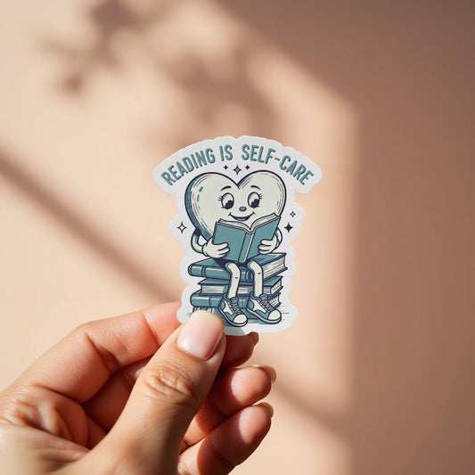 Reading is Self-Care Heart on Books Sticker product