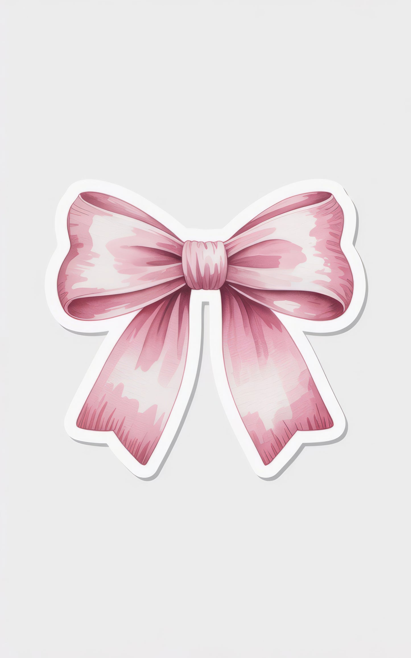 Pink Watercolor Bow Sticker, Large Die-Cut Decal, Feminine Laptop Decoration, Scrapbooking Supply, Girly Gift Idea