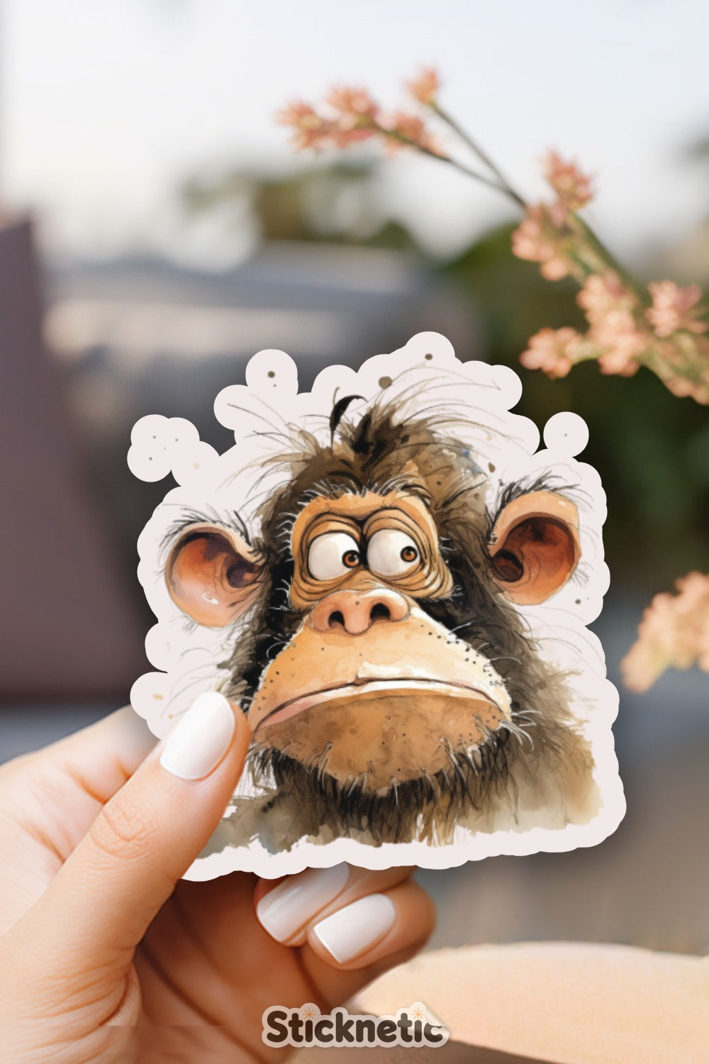 Funny Monkey Face Sticker for Laptops or Water Bottles product type