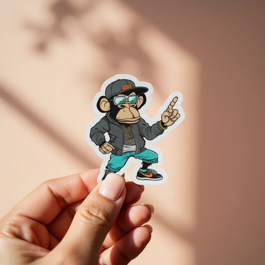 Cool Cartoon Monkey with Sunglasses Sticker product