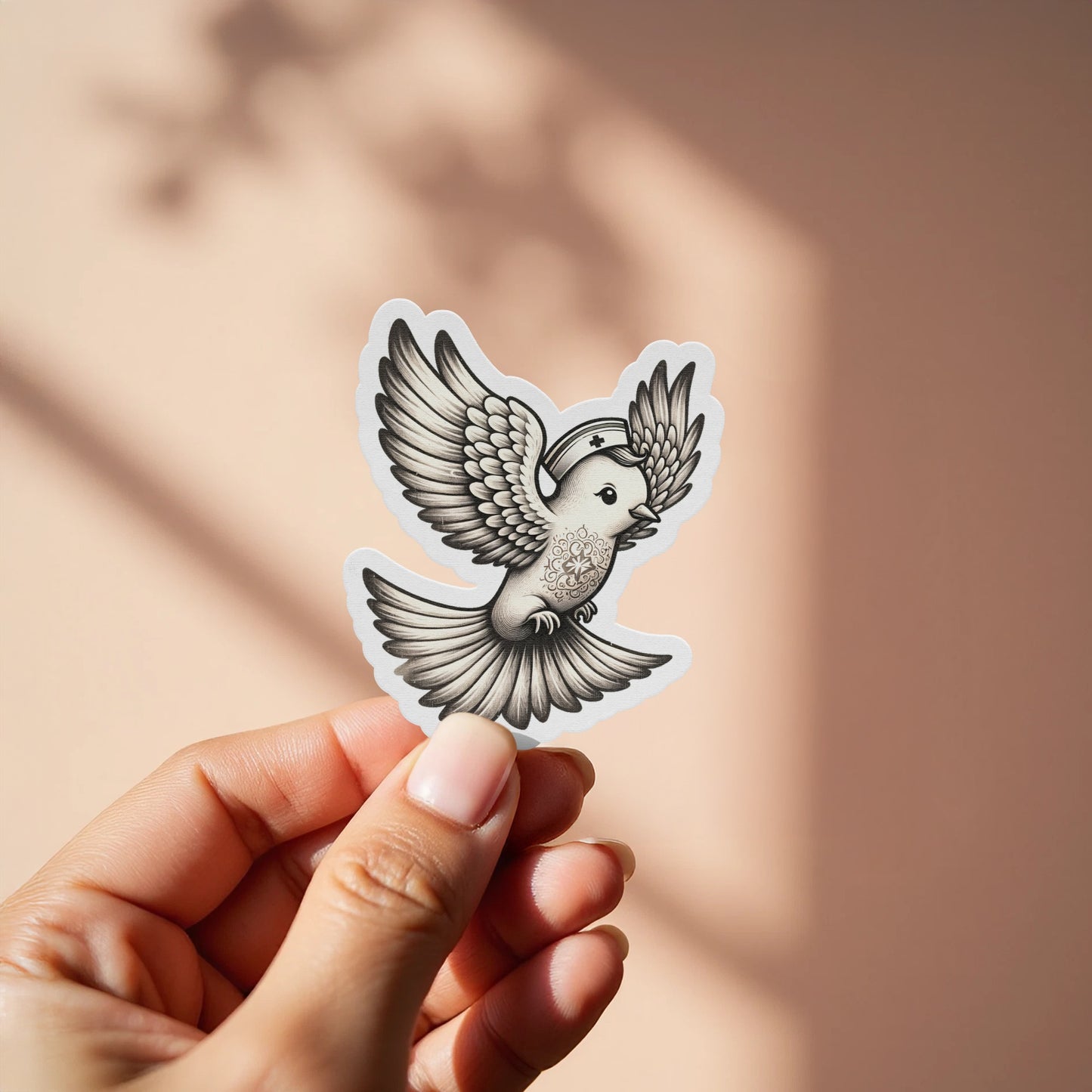 Flying Bird Vinyl Sticker, Black and White Bird Decal, Decorative Laptop Sticker, Waterproof Bird Sticker, Bird Lover Gift, Unique