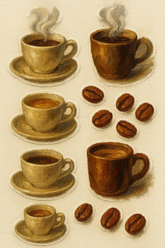 Vintage Coffee Art Print, Rustic Kitchen Decor, Espresso Cups Wall Art, Warm Tones, Coffee Lover Gift