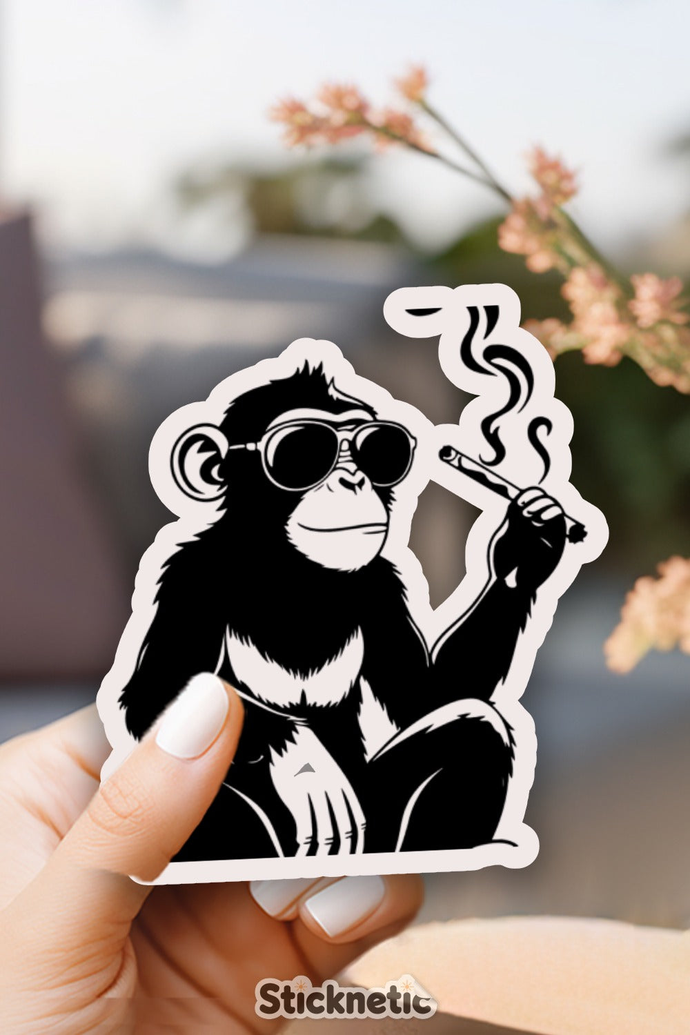 Cool Monkey with Sunglasses and Cigarette Sticker product type