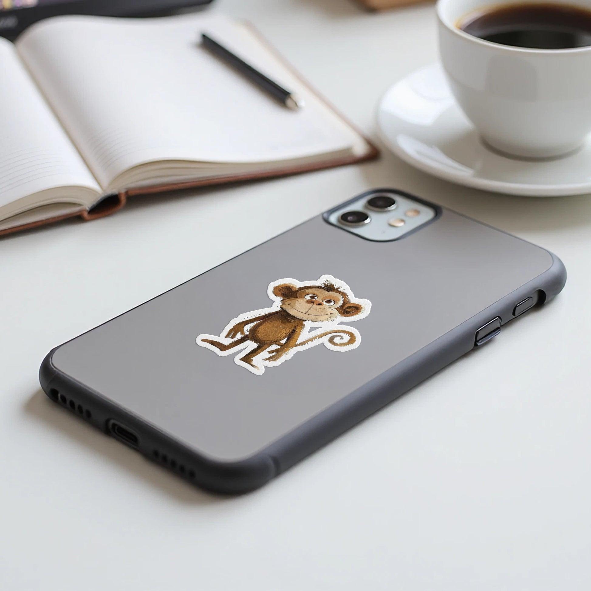 Cute Monkey Illustration on Phone Case product