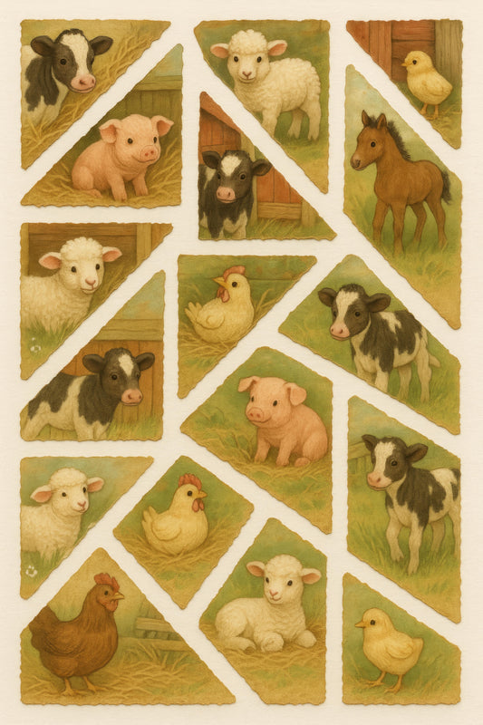 Farm Animal Art Prints, Watercolor Pig, Sheep, Horse, Chicken Illustrations for Nursery Decor