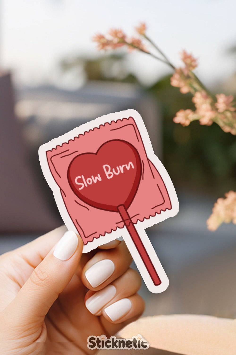 Slow Burn Love Heart Lollipop Sticker product