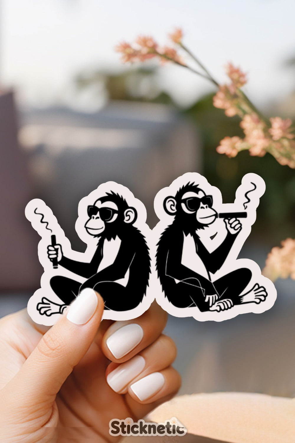 Smoking Monkeys Sticker for Fun and Unique Decor product