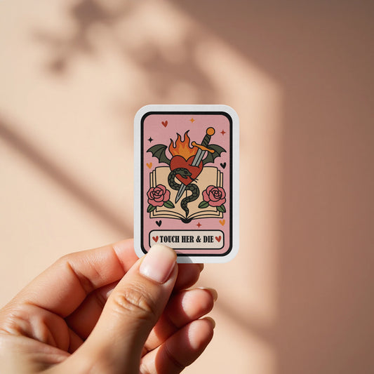 Touch Her And Die Snake Flame Sticker product