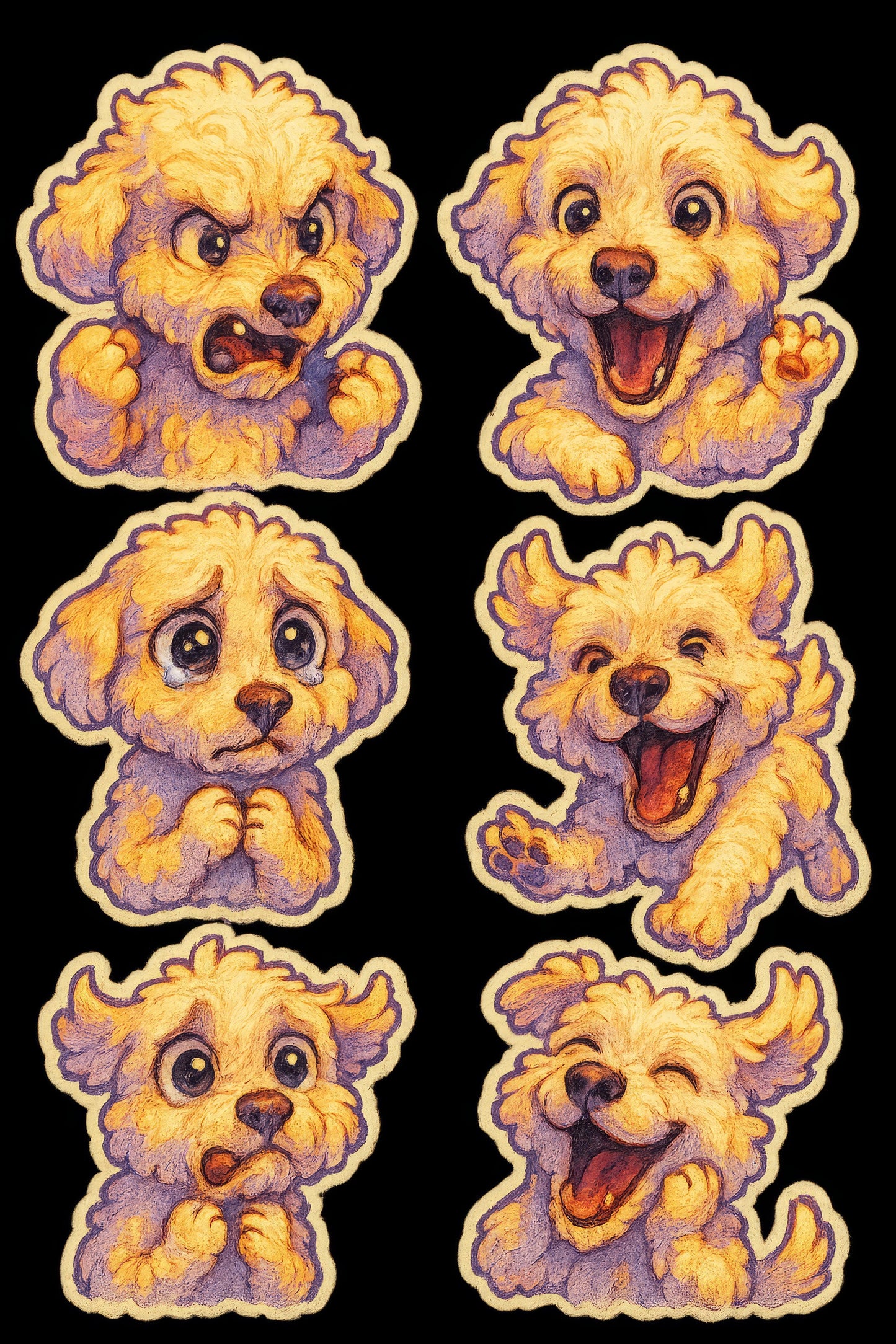 Cute Dog Stickers, Puppy Emotion Decals, Cartoon Dog Expression, Pet Lover Gift, Vinyl Sticker Pack for Kids