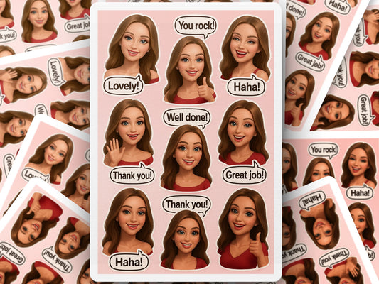 Custom Emoji Stickers Personalized Face Expression Labels Fun Gift Ideas Bulk Pack