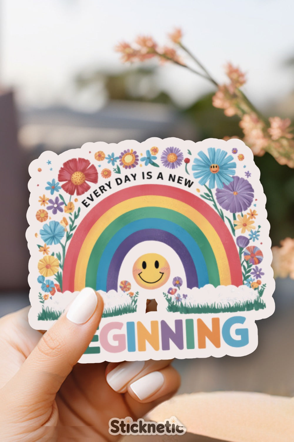 Every Day is a New Beginning Rainbow Sticker product