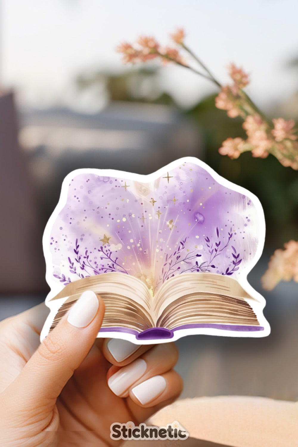 Magical Open Book with Glitter and Stars Sticker product