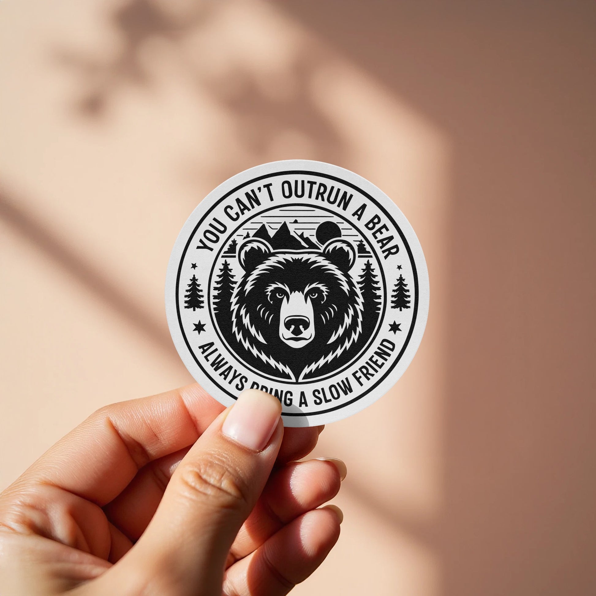 You Cant Outrun a Bear Funny Quote Sticker product