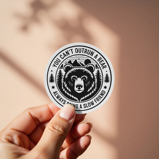 You Cant Outrun a Bear Funny Quote Sticker product