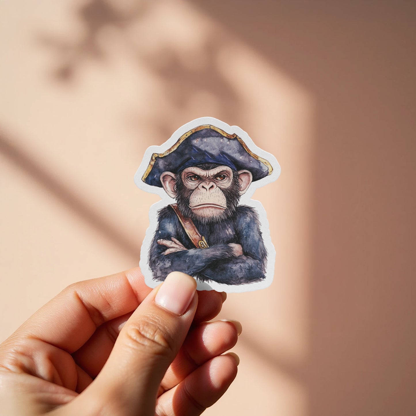 Pirate Monkey Holding Arms Crossed Sticker product