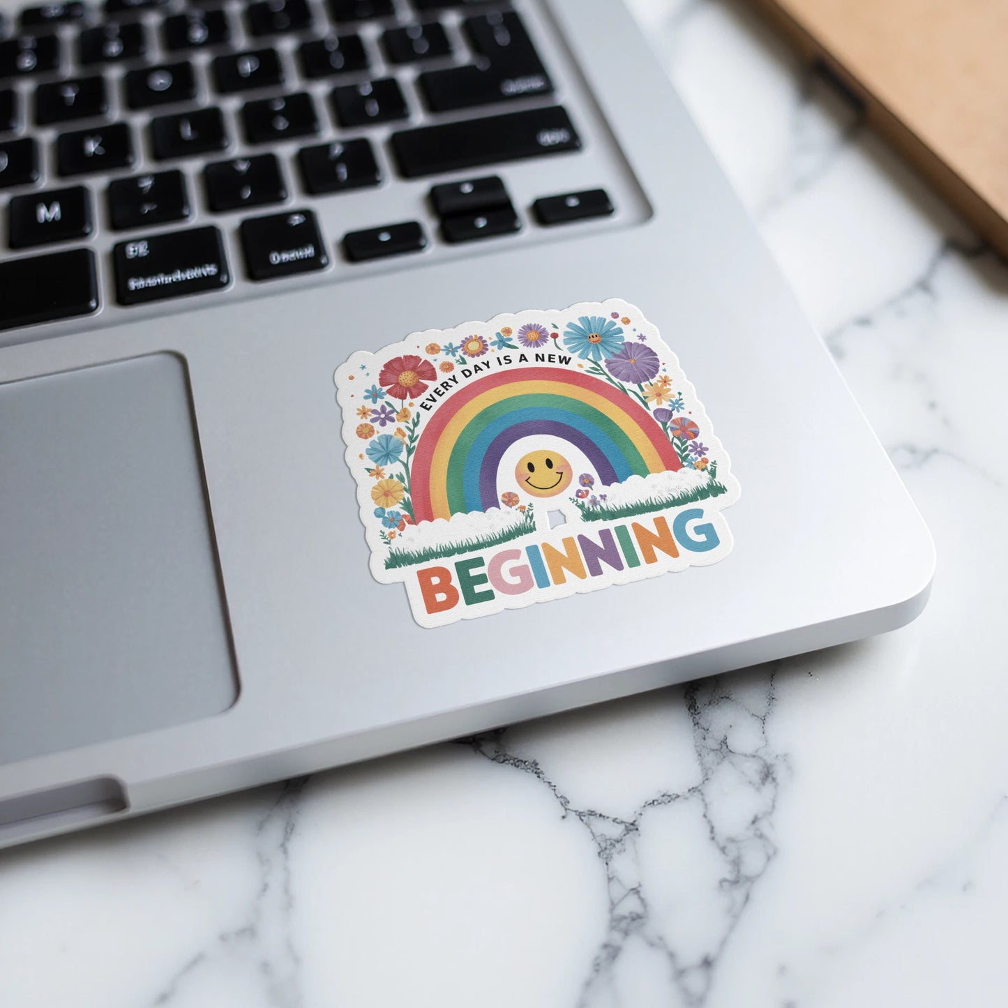 Rainbow Flower New Beginning Laptop Sticker product