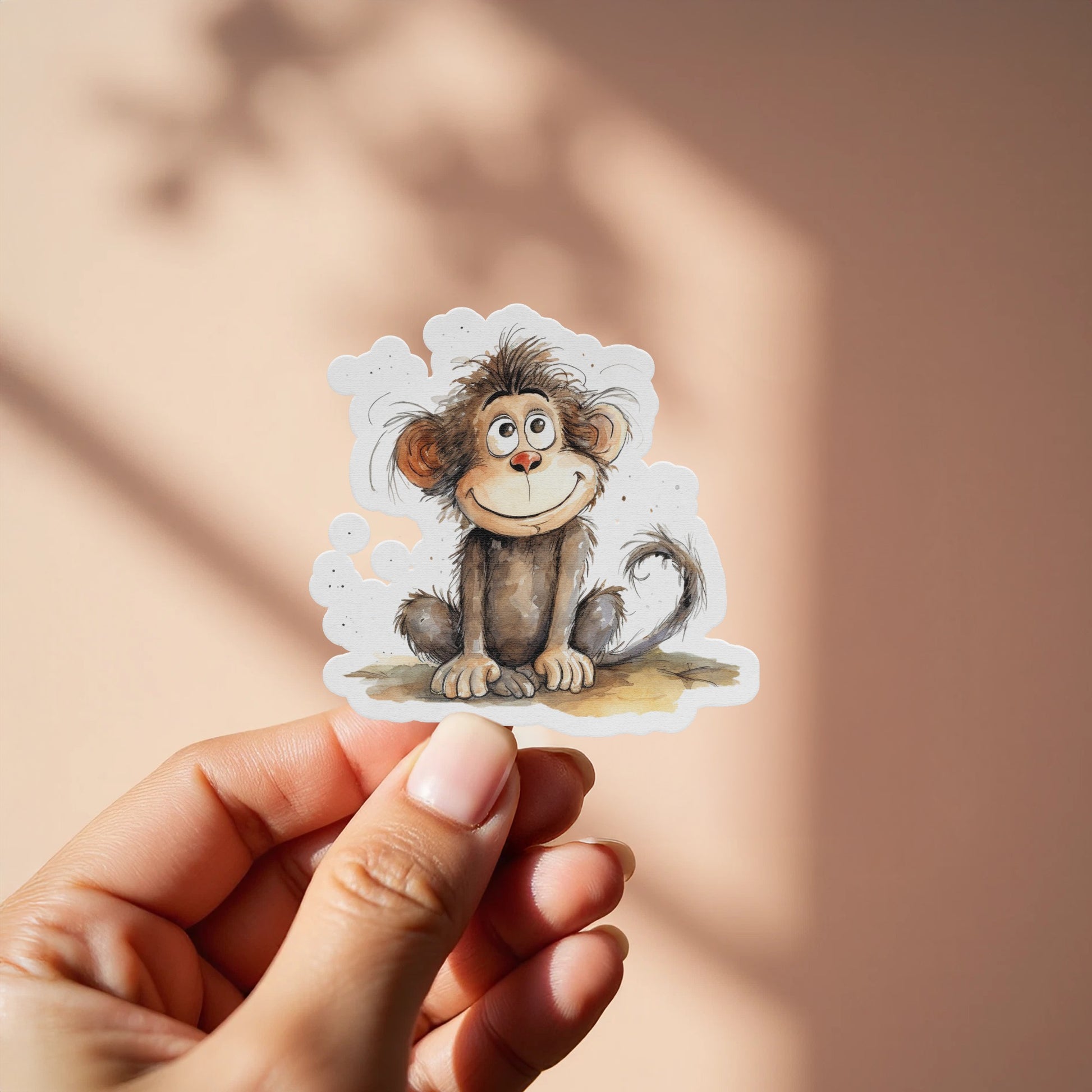 Cute Smiling Cartoon Monkey Vinyl Laptop Sticker product