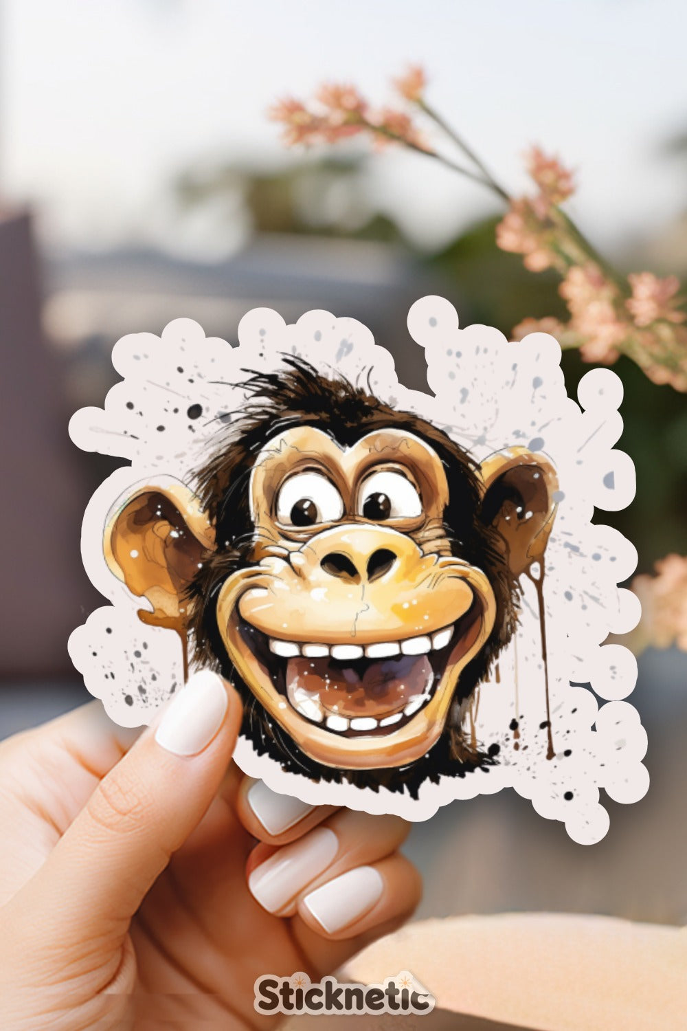 Playful Cartoon Monkey Sticker product